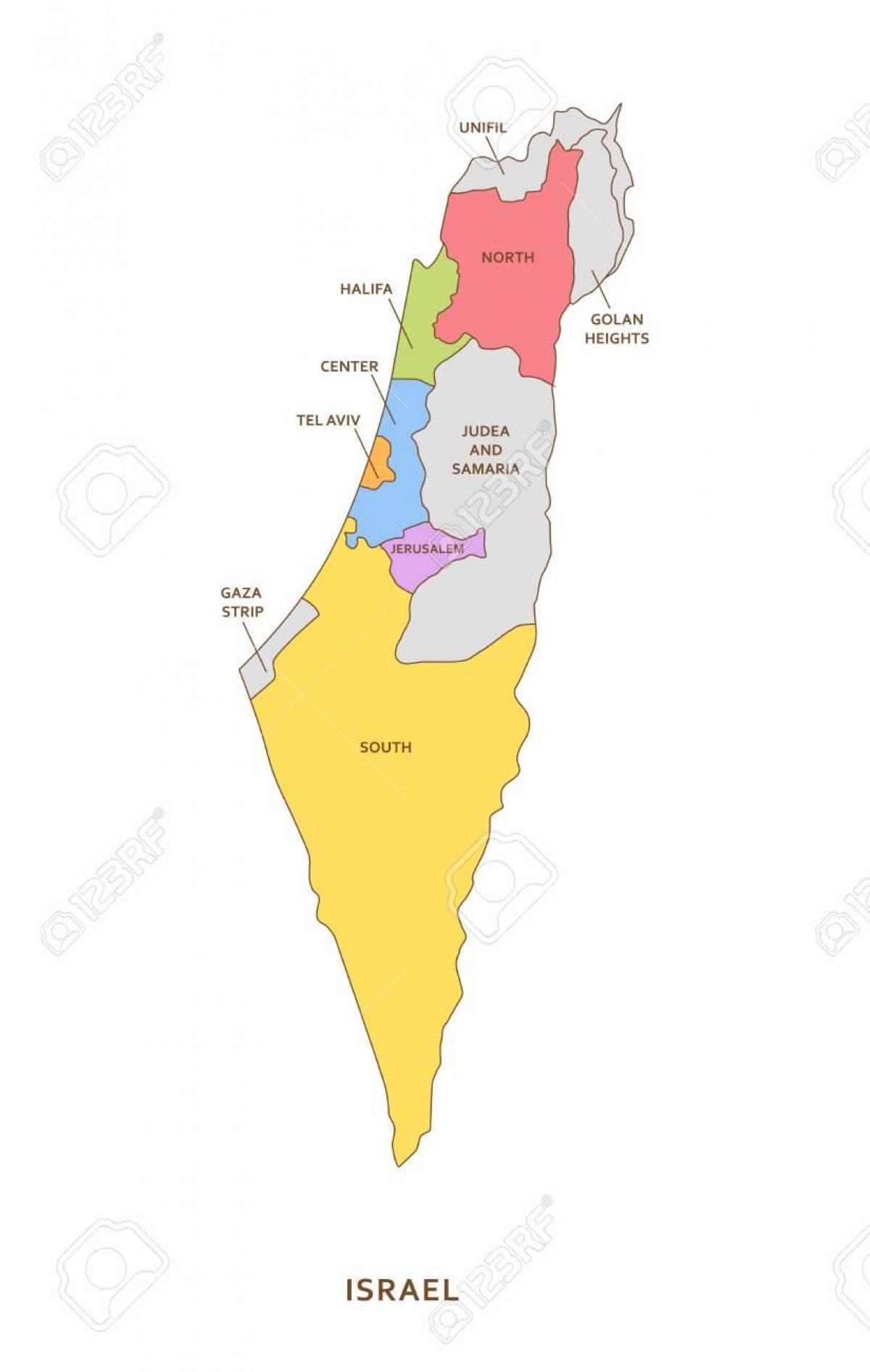 خريطة مناطق إسرائيل