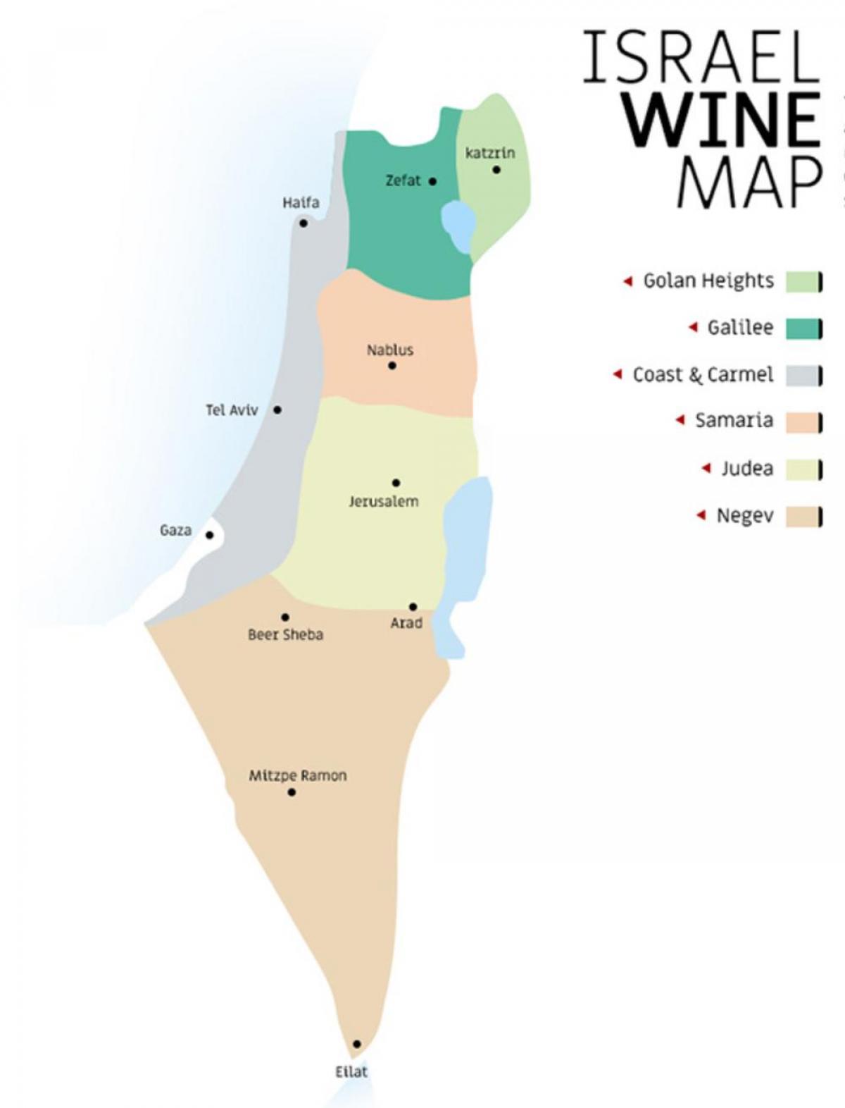 خريطة كروم العنب في إسرائيل