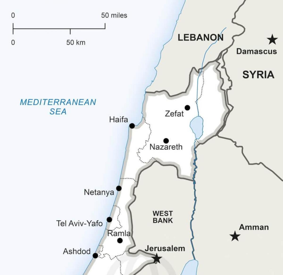 خريطة شمال إسرائيل